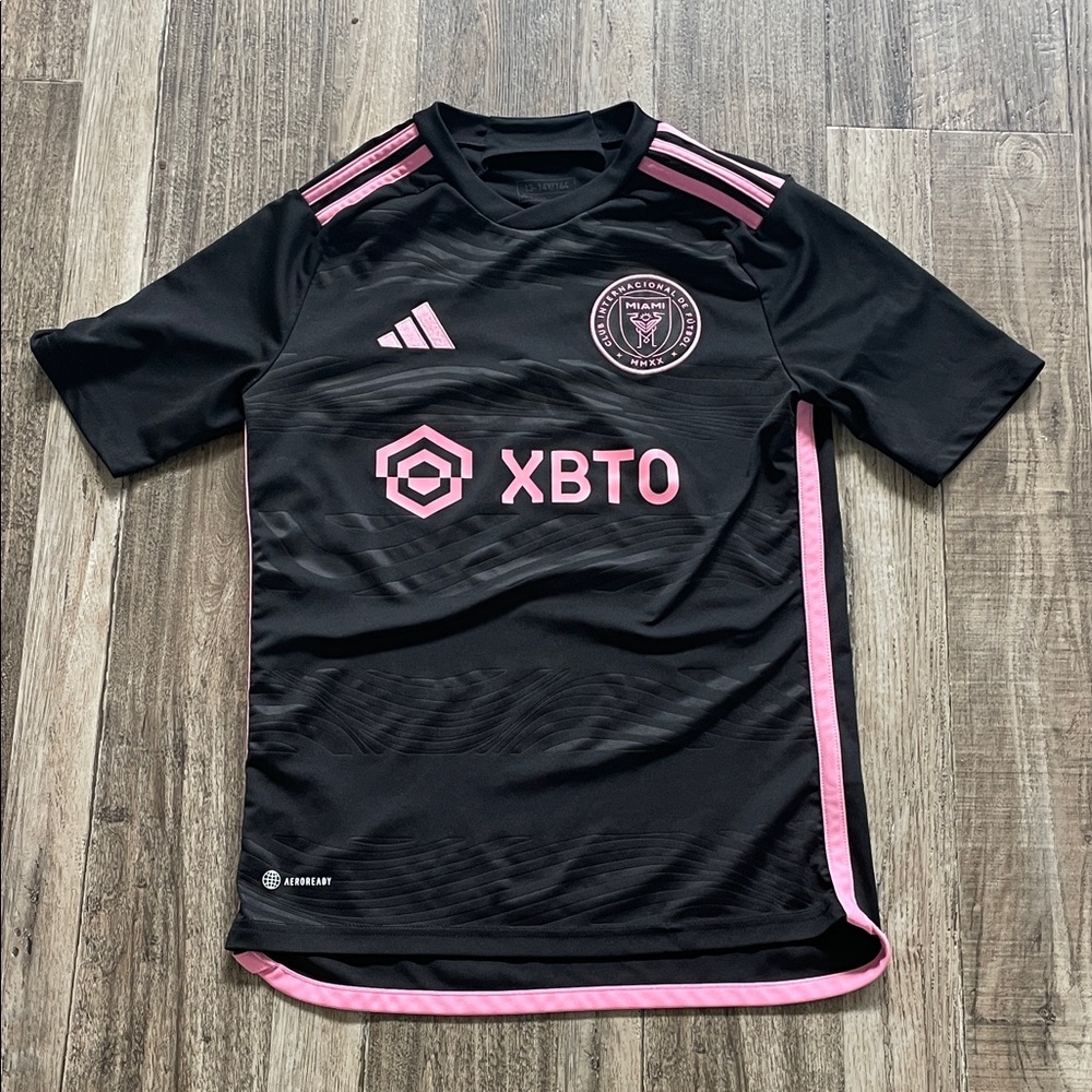 Adidas Black and Pink Soccer Shirt